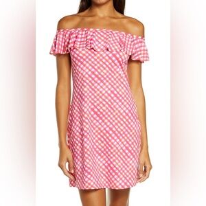 NWT Tommy Bahama HARBOUR ISLAND OFF THE SHOULDER RUFFLE SPA DRESS PARADISE CORAL